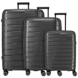 Travelite Air Base 4-Rollen Kofferset 3tlg. deep-black