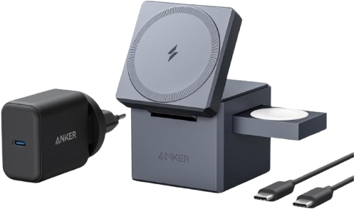 Anker 3-in-1 Ladewürfel mit MagSafe Black