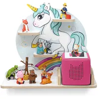 stadtecken Kinder Regal für Musikbox I Geeignet für die Toniebox und ca. 35 Tonies I Perfekte Aufbewahrung für Kinderzimmer I zum Aufstellen oder Aufhängen (Einhorn, Mittel)