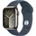 Apple Watch Series 9 GPS + Cellular 41 mm Edelstahlgehäuse silber, Sportarmband sturmblau S/M