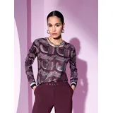 CREATION L Druck-Shirt in burgund-ecru-gemustert | Gr.: 48