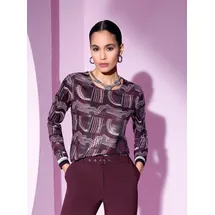 CREATION L Druck-Shirt in burgund-ecru-gemustert | Gr.: 48