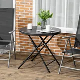 Okwish Gartentisch Klapptisch Ø 80 x 73 cm Dunkelgrau