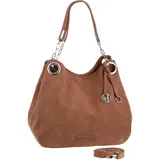 bruno banani Henkeltasche, mit Schmuckanhänger und silberfarbenen Details, braun,