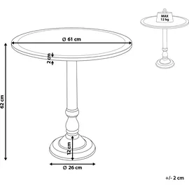 Beliani Beistelltisch, NAPARA Mango Holz, Grau,