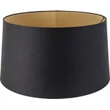 QAZQA Baumwolllampenschirm schwarz 40/45/25 mit goldener Innenseite