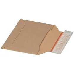 VEPATIM 100x Wellpappe Versandtaschen 177x120mm bis 48mm Höhe Selbstklebeverschluss Aufreißfaden Kompaktbrief