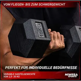 MIWEBA Hexagon Kurzhantel Set 2,5-15 kg Gusseisen