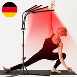 Rotlichtlampe Stehlampe Mit 4 Flexiblen Köpfen, Trayvespace Infrarotlampe Mit 66