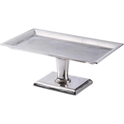 MichaelNoll Dekoetagere Etagere XL Dekoteller Schale – Servierplatte Groß aus Metall Aluminium – Silber Deko Luxus – Tischdeko Hochzeit – Dekoration für Wohnzimmer, Esszimmer oder Küche – 40 cm