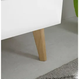 furn.design TV-Lowboard weiß matt und Scandi Eiche TV Unterteil 107 cm, - Weiß