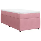 vidaXL Boxspringbett mit Matratze Rosa 100x200 cm Samt