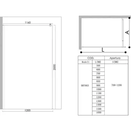 mai & mai Walk-In-Dusche 140 x 200 cm BRAM1 Bremen2VS