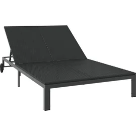 vidaXL Sonnenliege 206 x 62,5 x 74 cm Schwarz