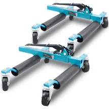 BITUXX 2x Bituxx Rangierhilfe Rangierheber mechanisch Wagenheber Auto Rangierroller Rangierheber belastbar bis 560 kg pro Rangierroller (Blau)