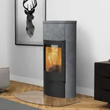 Lotus Jubilee 35M Kaminofen Schwarz/ Speckstein, Rauchabgang hinten + 1 m3 Kamin...