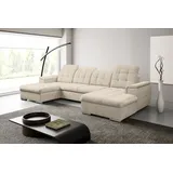 werk2 Wohnlandschaft Nadja beige Microfaser B/H/T: ca. 330x105x174 cm - Beige