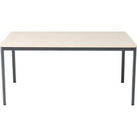 furni24 Schreibtisch Nova 160x80x75 cm, Sandfarbe/anthrazit