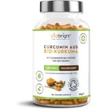 Kurkuma Kapseln Hochdosiert Bio 1440 mg, 180 Ingwer Kurkuma Kapseln Mit Pfeffer/Curcumin Kapseln Hochdosiert Mit Piperin, Kurkuma Pulver Bio Curcuma Kapseln Hochdosiert, VitaBright Turmeric Curcumin