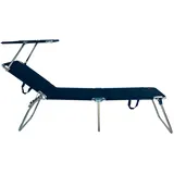 Fiam Amigo Fourty Sun Dreibeinliege 190 x 58 x 42 cm dunkelblau inkl. Sonnendach klappbar