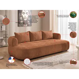 Home Affaire Big-Sofa HOME AFFAIRE "LUSSAC 4-Sitzer Design-Sofa mit Zierkissen, Maße B/T/H: 242/123/78 cm", terra, B:242cm H:78cm T:122,5cm, 100% Polyester, Sofas, Big-Sofa, hoher Sitzkomfort und modernes Design, Sofa ohne Bettfunktion