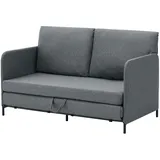 [en.casa] Schlafsofa Soini Polyester 78 x 125 x 67 cm Dunkelgrau mit Kissen
