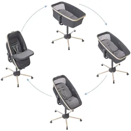 Maxi-Cosi Stubenwagen, Hochstuhl und Liegesessel Alba grau