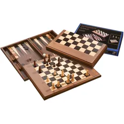 Philos-Spiele Schach-Backgammon-Dame-Set, Feld 50 mm 2525