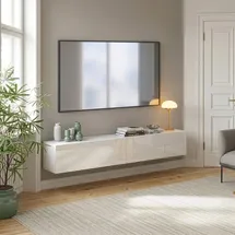 [en.casa] Evaton TV-Lowboard 180 x 32 x 30 cm Weiß Spanplatte