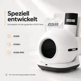 Zedar K1200 Geruchsvernichter und Katzentoilettenbeutel Set - 6 Stück Duftpods - 5 Rollen - für Katzenstreu - Katzentoilette - Katzenklo