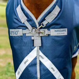 Horseware Ireland Weidedecke Amigo 1200D Turnout Decke Navy/Titanium Grey & Silver 125 cm - Blau