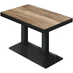 BPY | Bistro Tisch | 120 x 70 x 81 cm | Quadratisch | Schwarzer Rand | Sheesham / Schwarz