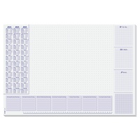 SIGEL HO355 Papier-Schreibtischunterlage, ca. DIN A2, mit 3-Jahres-Kalender und Wochenplan 2023 - 2025, 30 Blatt, Schreibunterlage in nachhaltiger Verpackung, 1 Stück