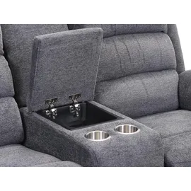 vente-unique Relaxsofa elektrisch 2-Sitzer - Stoff - Anthrazit - NEVERS