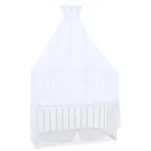 babybay Moskitoschutz und Himmel Piqué mit Band passend für alle Modelle bis 96 cm Länge, weiß Sternemix Sand/Beere