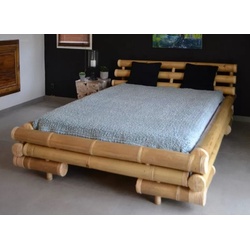 Casa Padrino Luxus Doppelbett Naturfarben 170 x 240 x H. 81 cm - Bambus Bett - Schlafzimmer Möbel - Bambus Möbel - Luxus Möbel - Luxus Einrichtung