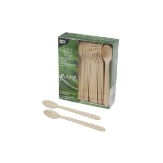 Papstar Kaffeelöffel, Holz Pure 11 cm