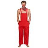 Metamorph Clown-Kostüm Basic Latzhose rot - Karneval und Faschingskostüm, Rote Latzhose als Grundlage für viele Charaktere rot 54-56