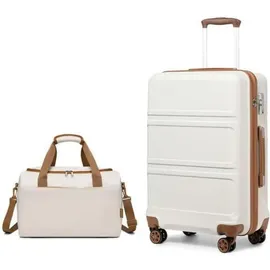 luxuskollektion Handgepäck-Koffer Trolley Set 2-teilig, Cremeweiß, Ryanair Reisetasche
