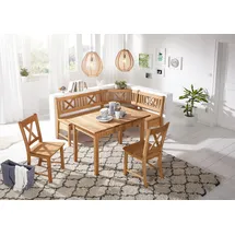 massivline&more Eckbankgruppe MASSIVLINE & MORE "Königsee", braun (wildeiche, eichefarben, eichefarben), T:54cm, Massivholz, Sitzmöbel-Sets, Eckbankgruppe, Eckbank ist umstellbar, Eckbank mit Truhe