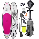 BRAST® SUP Board Lady | Aufblasbares Stand up Paddle Set für Frauen | 300cm viele Modelle | inkl. Sonderzubehör | 2in1 Paddel Kajak-Sitz Action-Cam-Halterung Fußschlaufe Pumpe Rucksack | Kolibri 300