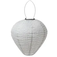 MARELIDA Lampion Solar weiß D: 30cm inkl. Dämmerungssensor