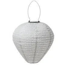 MARELIDA Lampion Solar weiß D: 30cm inkl. Dämmerungssensor