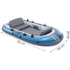 Intex Schlauchboot Excursion 4 Blau inkl. Pumpe und Alu-Paddel