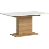 Mid.you Ausziehtisch, Weiß, Holzwerkstoff, rechteckig, Säule, 150-190x76x90 cm, FSC Mix, ausziehbar, Esszimmer, Tische, Esstische, Esstische ausziehbar