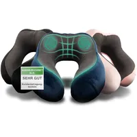 ADRIANO PORCARO AP - Reisekissen für Flugzeug, Auto, Büro mit stützender Funktion - ergonomisch, abwaschbar & atmungsaktiver Kissen - inkl. Schlafmaske & Ohrstöpsel (Dunkelblau)