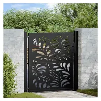 vidaXL Gartentor Schwarz 105x106 cm Stahl Wellen-Design