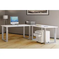 VCM Holz Schreibtisch Eckschreibtisch schlicht 190x190 Form links oder
