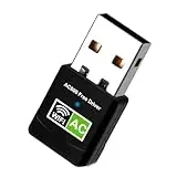 AC600Mbit/s USB WLAN Adapter Dual Band 2,4G/5,8GHz, Mini Internet Stick WLAN auf PC mit Eingebauter Treiber für PC/Desktop/Laptop Kompatibel mit Windows 11/10/8.1/8/7/XP