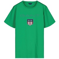 GANT Jungen T-Shirt - Teen Boys SHIELD Logo, Kurzarm, Rundhals, Baumwolle, uni Grün (Mid Green) 170